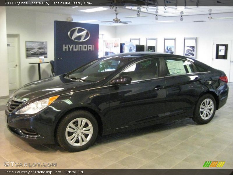Pacific Blue Pearl / Gray 2011 Hyundai Sonata GLS