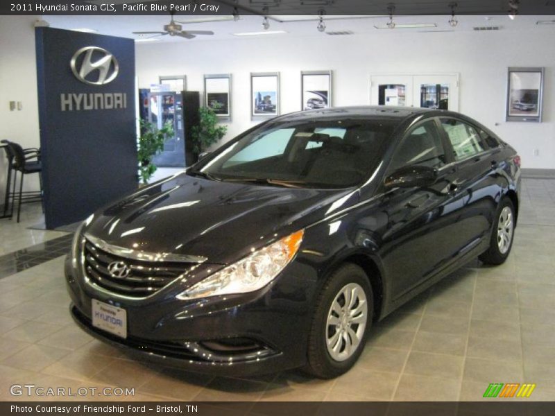 Pacific Blue Pearl / Gray 2011 Hyundai Sonata GLS