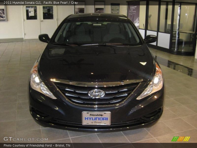 Pacific Blue Pearl / Gray 2011 Hyundai Sonata GLS