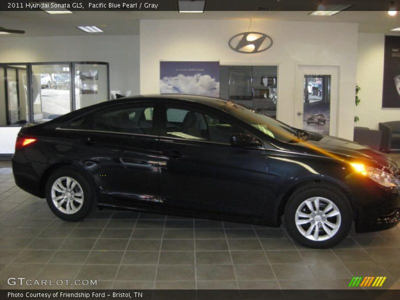 Pacific Blue Pearl / Gray 2011 Hyundai Sonata GLS