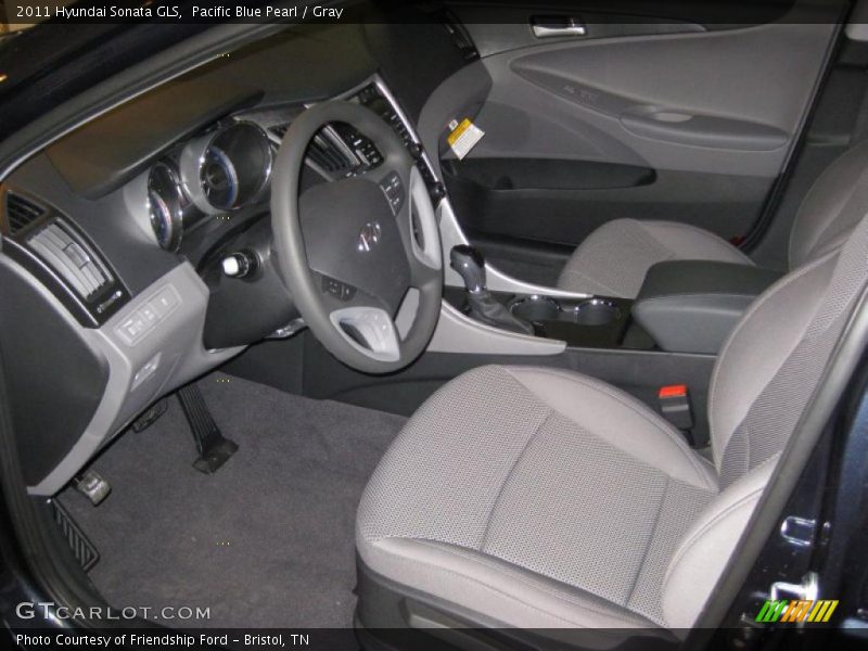 Pacific Blue Pearl / Gray 2011 Hyundai Sonata GLS