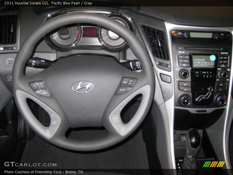 Pacific Blue Pearl / Gray 2011 Hyundai Sonata GLS