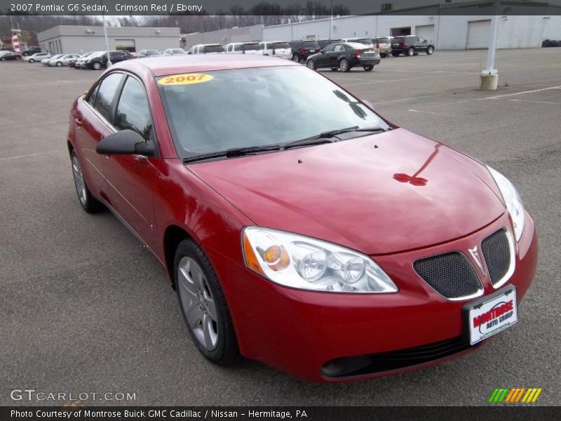 Crimson Red / Ebony 2007 Pontiac G6 Sedan