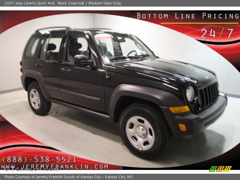 Black Clearcoat / Medium Slate Gray 2007 Jeep Liberty Sport 4x4