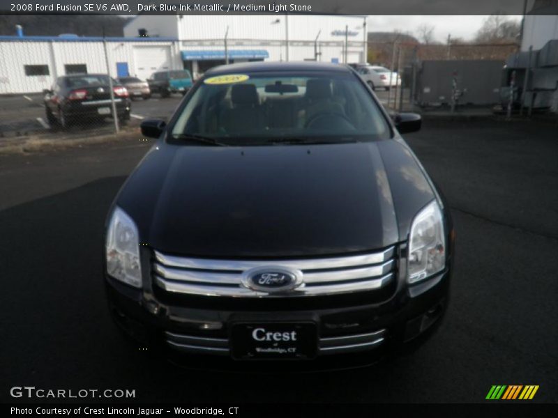 Dark Blue Ink Metallic / Medium Light Stone 2008 Ford Fusion SE V6 AWD