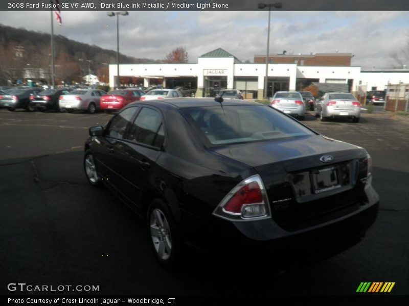 Dark Blue Ink Metallic / Medium Light Stone 2008 Ford Fusion SE V6 AWD