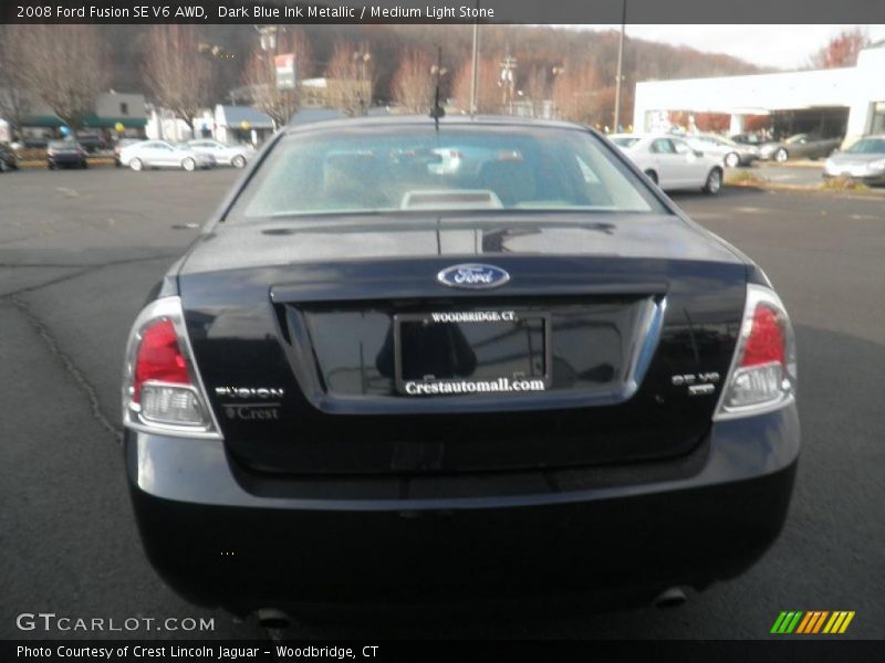 Dark Blue Ink Metallic / Medium Light Stone 2008 Ford Fusion SE V6 AWD