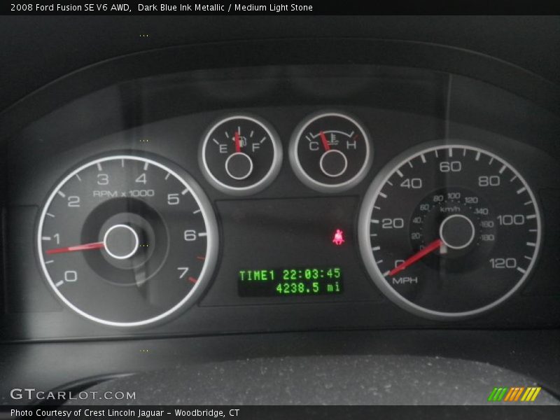 Dark Blue Ink Metallic / Medium Light Stone 2008 Ford Fusion SE V6 AWD