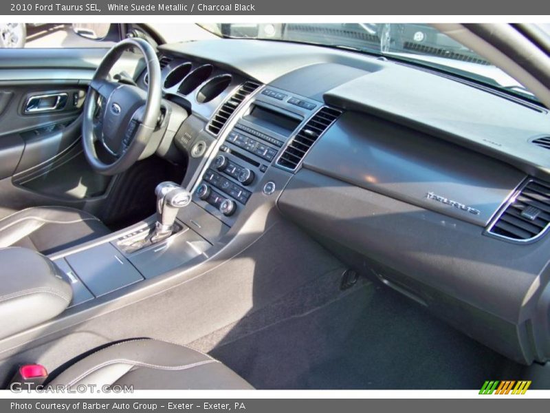White Suede Metallic / Charcoal Black 2010 Ford Taurus SEL