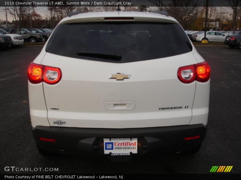 Summit White / Dark Gray/Light Gray 2010 Chevrolet Traverse LT AWD