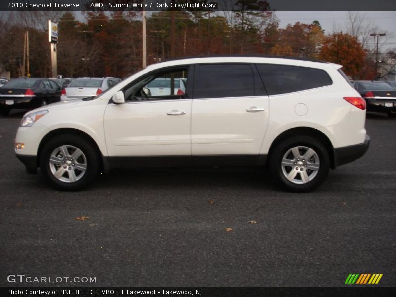 Summit White / Dark Gray/Light Gray 2010 Chevrolet Traverse LT AWD