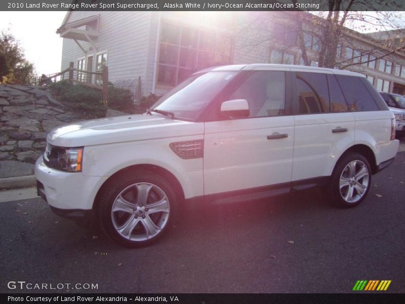 Alaska White / Ivory-Ocean Alcantara/Ocean Stitching 2010 Land Rover Range Rover Sport Supercharged