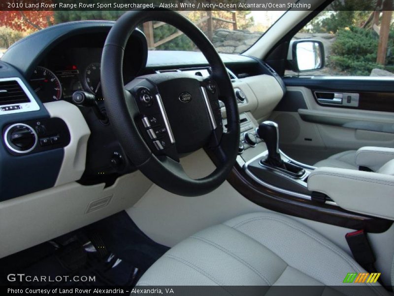 Alaska White / Ivory-Ocean Alcantara/Ocean Stitching 2010 Land Rover Range Rover Sport Supercharged