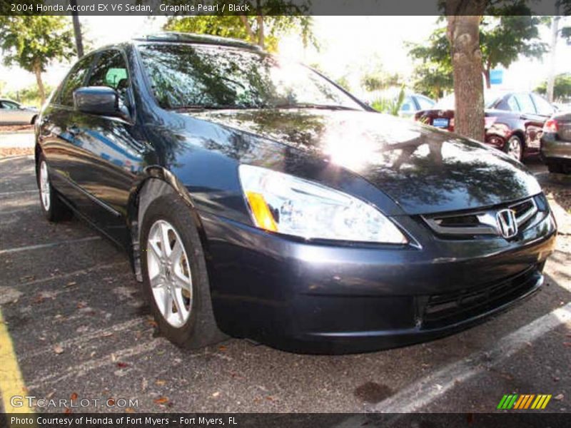 Graphite Pearl / Black 2004 Honda Accord EX V6 Sedan