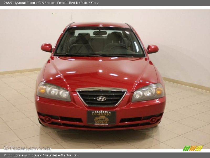 Electric Red Metallic / Gray 2005 Hyundai Elantra GLS Sedan