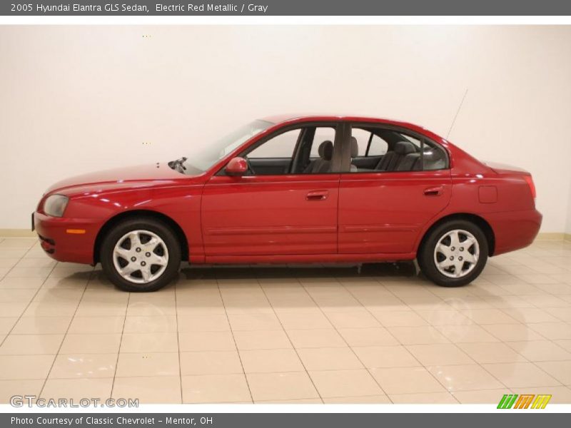 Electric Red Metallic / Gray 2005 Hyundai Elantra GLS Sedan