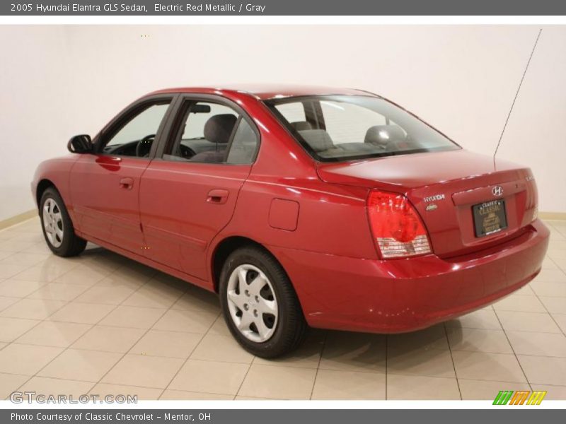 Electric Red Metallic / Gray 2005 Hyundai Elantra GLS Sedan