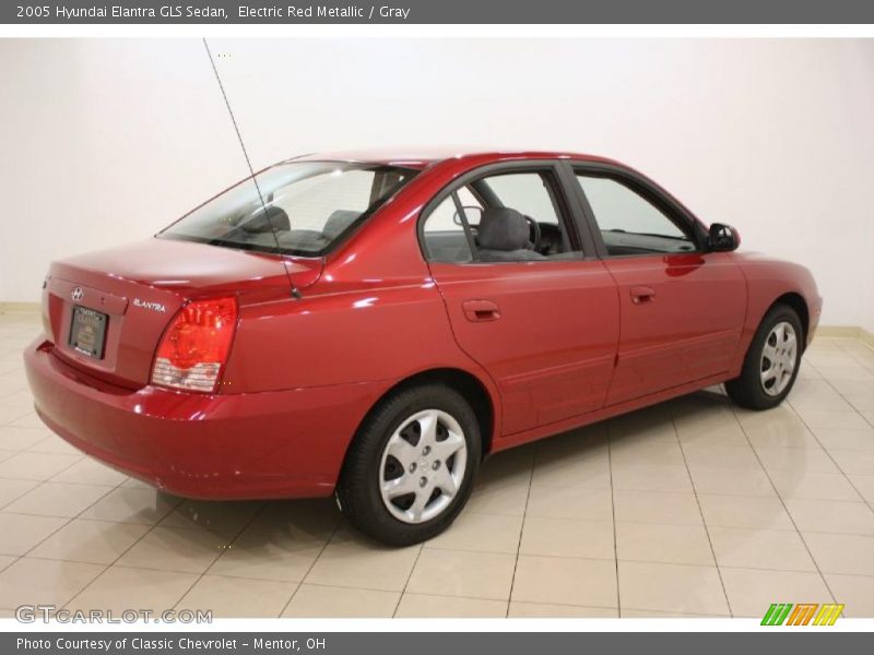 Electric Red Metallic / Gray 2005 Hyundai Elantra GLS Sedan