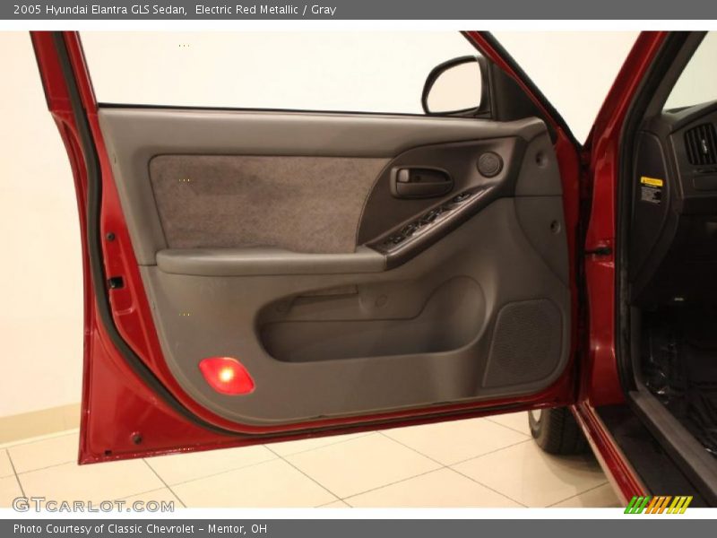 Electric Red Metallic / Gray 2005 Hyundai Elantra GLS Sedan