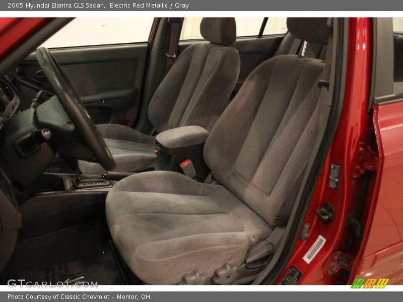 Electric Red Metallic / Gray 2005 Hyundai Elantra GLS Sedan