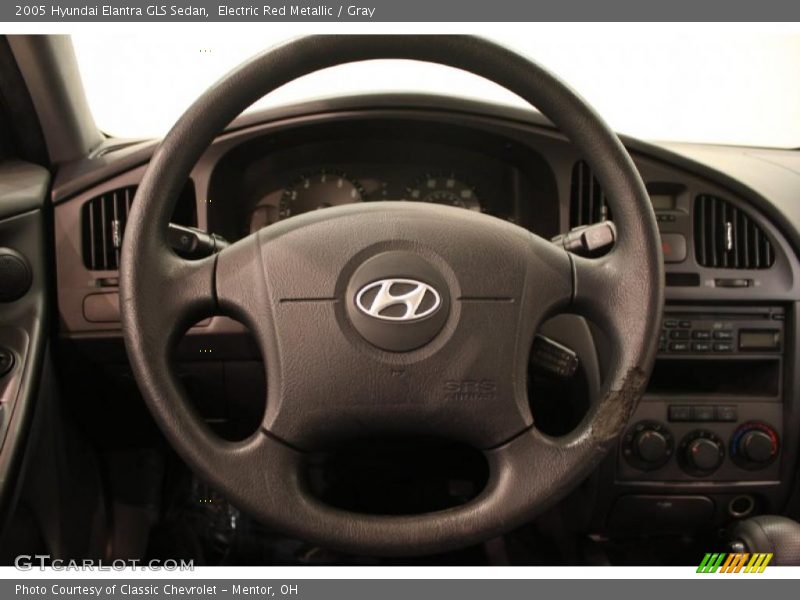 Electric Red Metallic / Gray 2005 Hyundai Elantra GLS Sedan