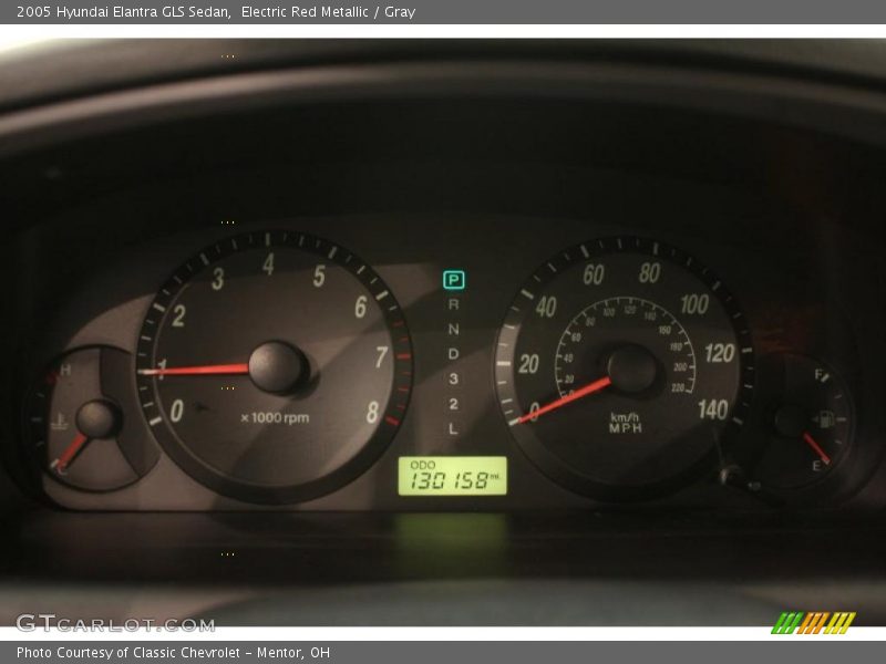 Electric Red Metallic / Gray 2005 Hyundai Elantra GLS Sedan