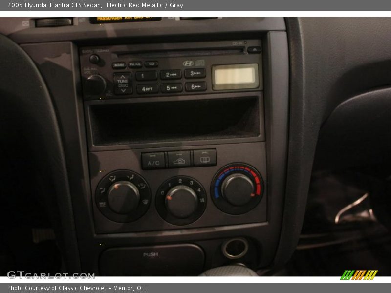 Electric Red Metallic / Gray 2005 Hyundai Elantra GLS Sedan