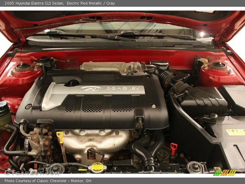 Electric Red Metallic / Gray 2005 Hyundai Elantra GLS Sedan