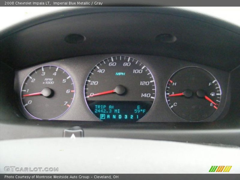 Imperial Blue Metallic / Gray 2008 Chevrolet Impala LT