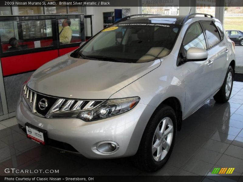 Brilliant Silver Metallic / Black 2009 Nissan Murano SL AWD