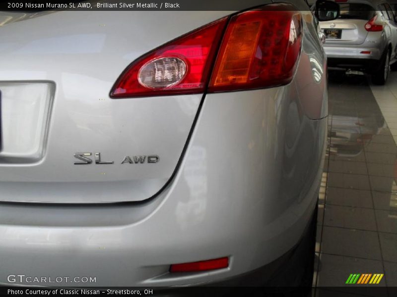Brilliant Silver Metallic / Black 2009 Nissan Murano SL AWD