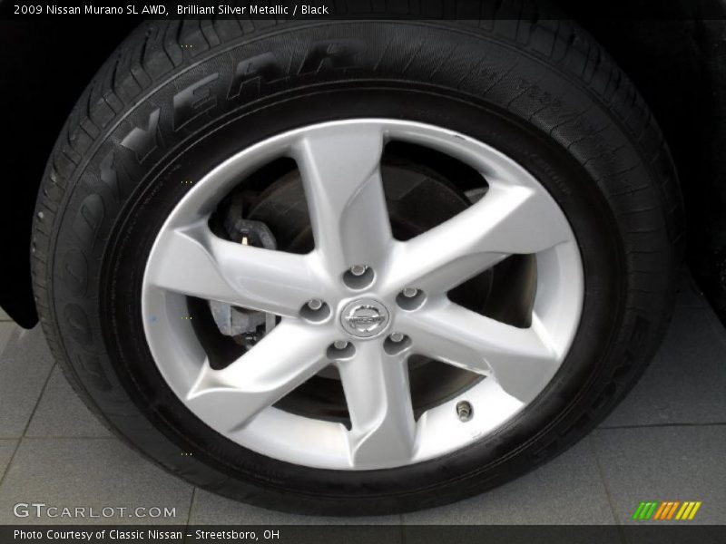 Brilliant Silver Metallic / Black 2009 Nissan Murano SL AWD