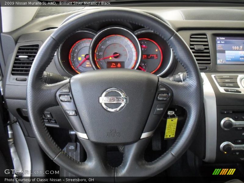 Brilliant Silver Metallic / Black 2009 Nissan Murano SL AWD