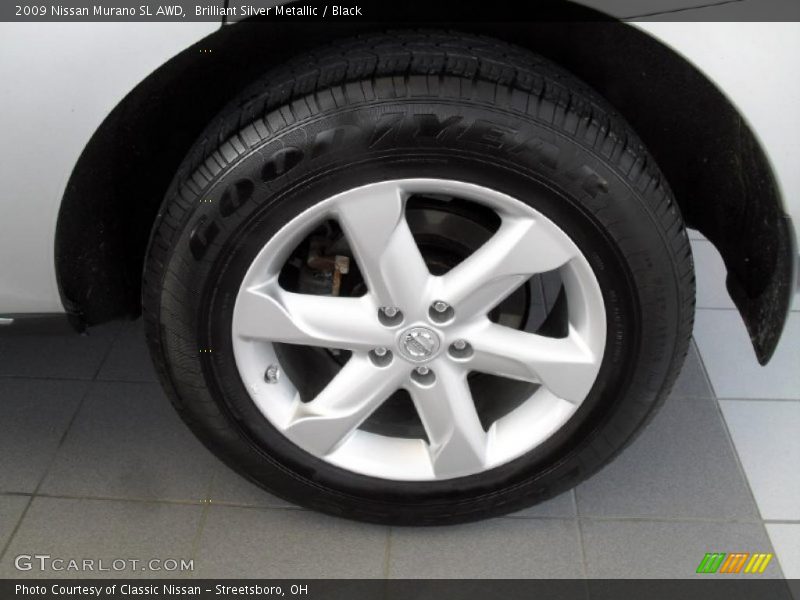 Brilliant Silver Metallic / Black 2009 Nissan Murano SL AWD
