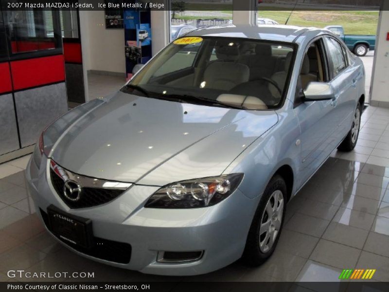 Ice Blue Metallic / Beige 2007 Mazda MAZDA3 i Sedan