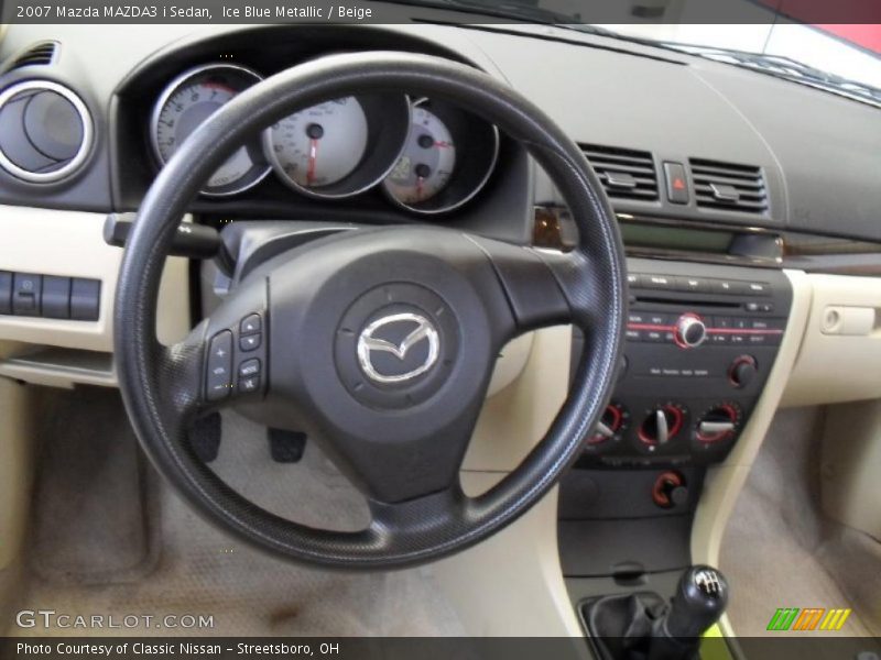 Ice Blue Metallic / Beige 2007 Mazda MAZDA3 i Sedan