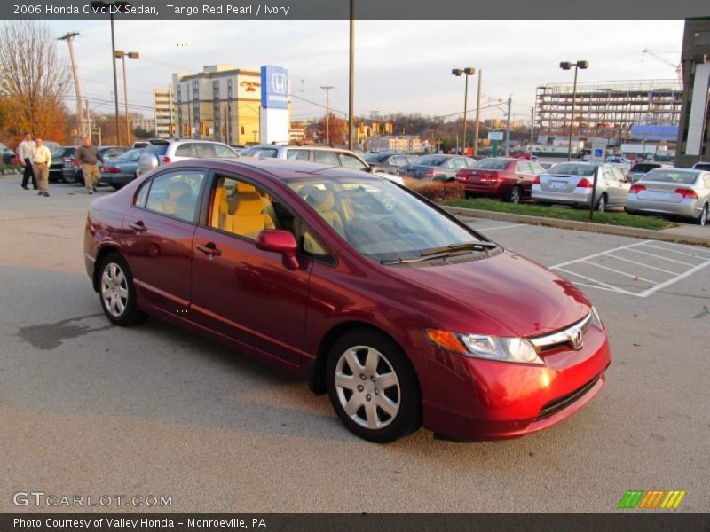Tango Red Pearl / Ivory 2006 Honda Civic LX Sedan
