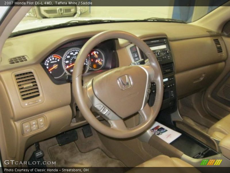 Taffeta White / Saddle 2007 Honda Pilot EX-L 4WD