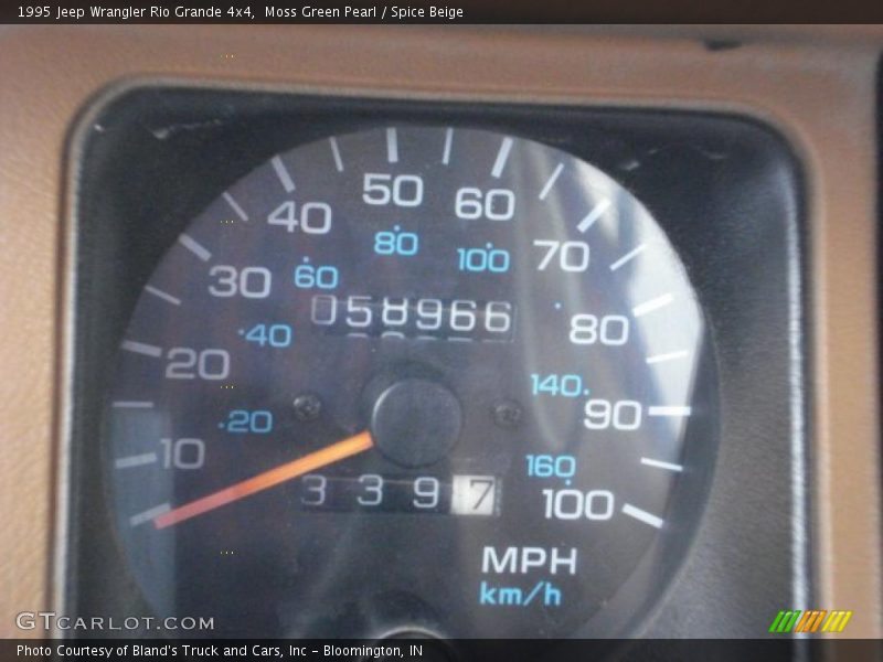 Moss Green Pearl / Spice Beige 1995 Jeep Wrangler Rio Grande 4x4