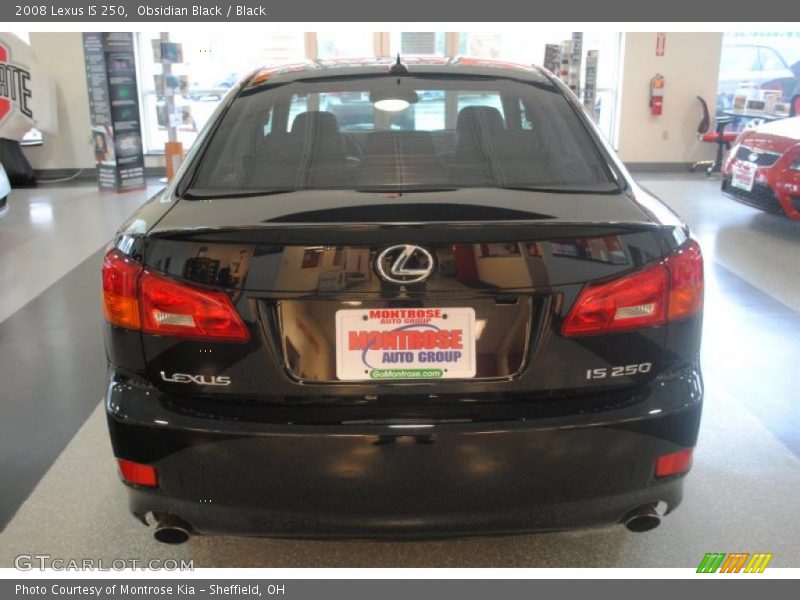 Obsidian Black / Black 2008 Lexus IS 250