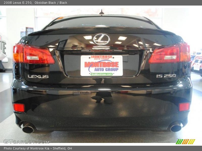 Obsidian Black / Black 2008 Lexus IS 250