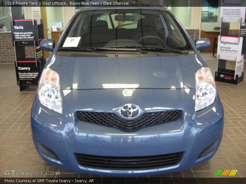 Bayou Blue Pearl / Dark Charcoal 2011 Toyota Yaris 3 Door Liftback