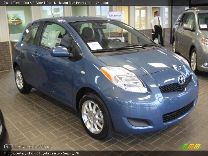 Bayou Blue Pearl / Dark Charcoal 2011 Toyota Yaris 3 Door Liftback