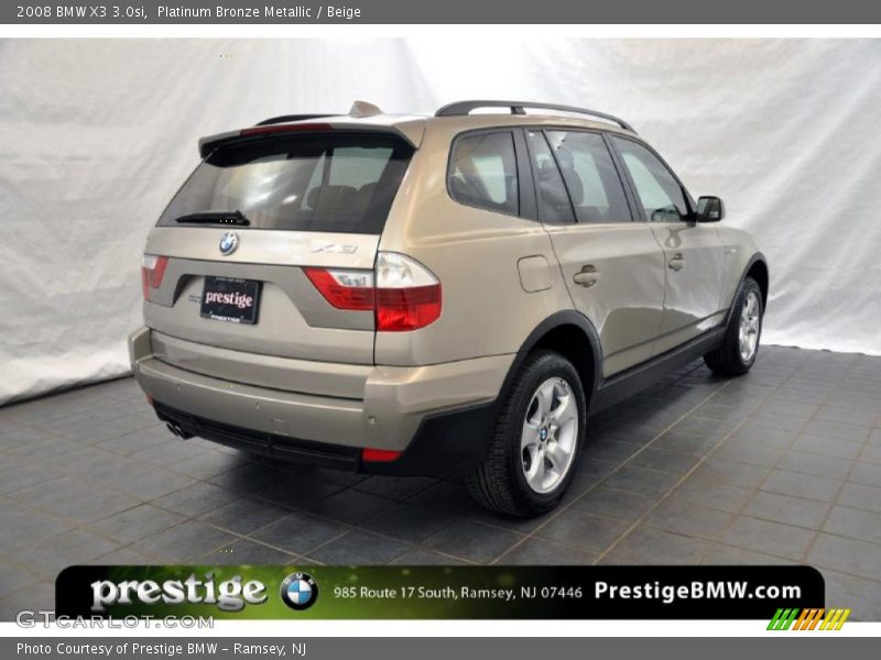 Platinum Bronze Metallic / Beige 2008 BMW X3 3.0si
