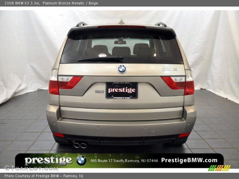 Platinum Bronze Metallic / Beige 2008 BMW X3 3.0si