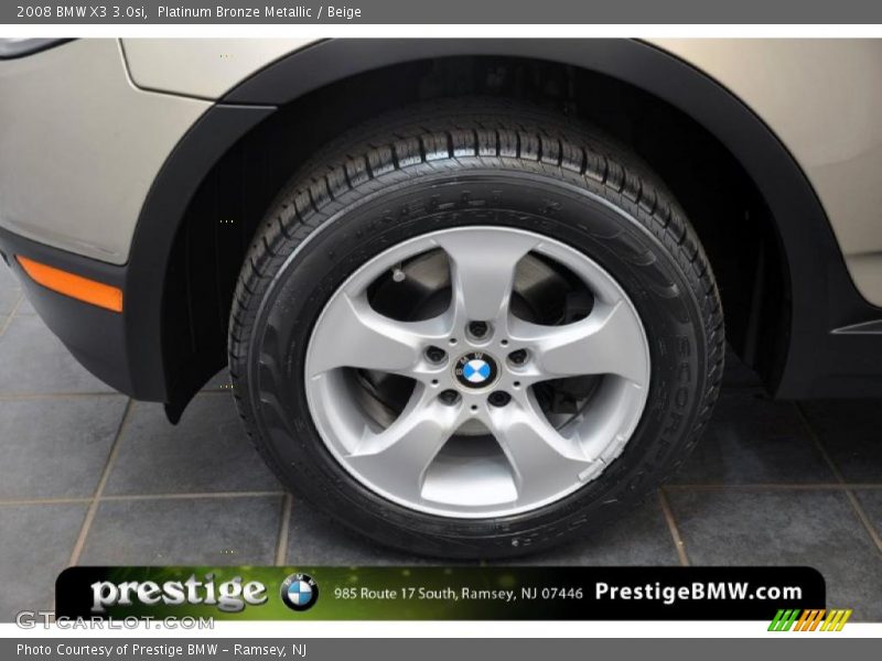 Platinum Bronze Metallic / Beige 2008 BMW X3 3.0si
