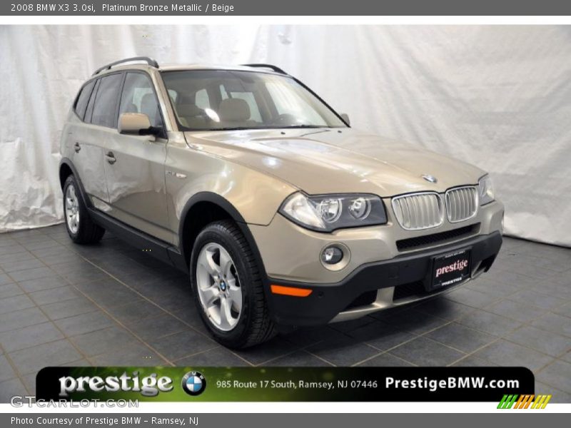 Platinum Bronze Metallic / Beige 2008 BMW X3 3.0si