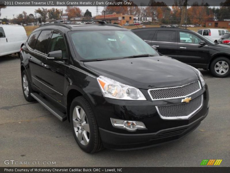 Black Granite Metallic / Dark Gray/Light Gray 2011 Chevrolet Traverse LTZ