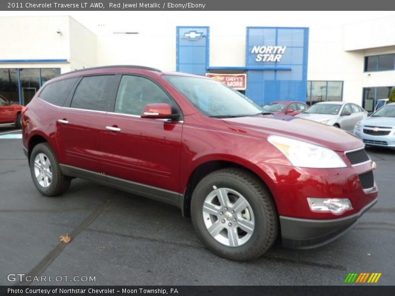 Red Jewel Metallic / Ebony/Ebony 2011 Chevrolet Traverse LT AWD
