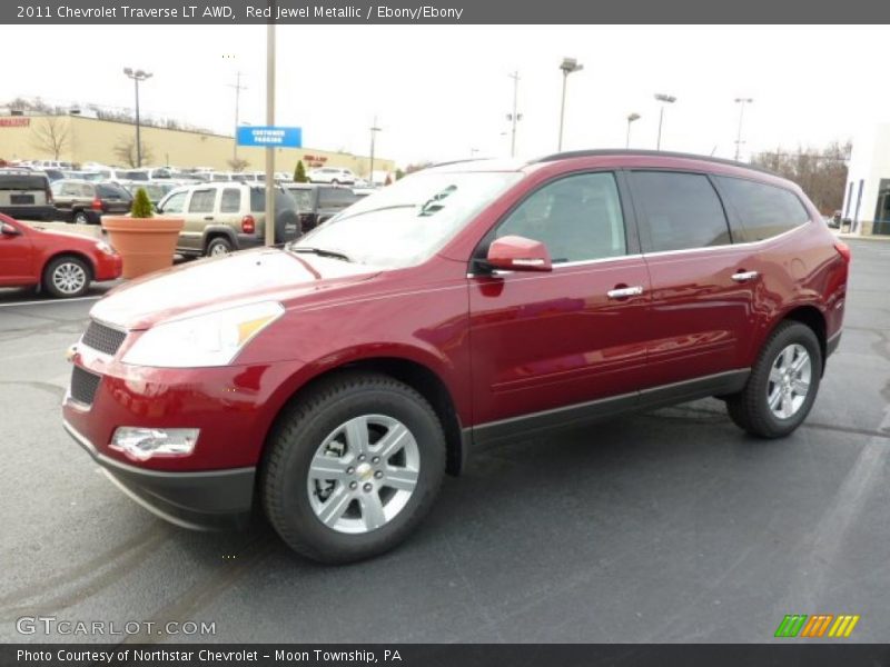 Red Jewel Metallic / Ebony/Ebony 2011 Chevrolet Traverse LT AWD